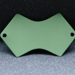 Anodised sign, curved, 61x44 mm, green
